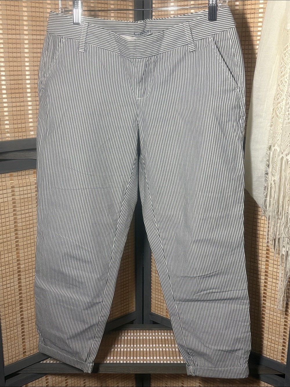 Caslon Black & White Pinstripe Boyfriend Jeans